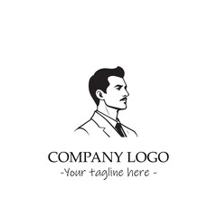 a man silhouette black and white for logo company vector image
