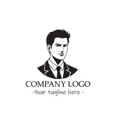 a man silhouette black and white for logo company vector image