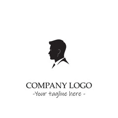 a man silhouette black and white for logo company vector image