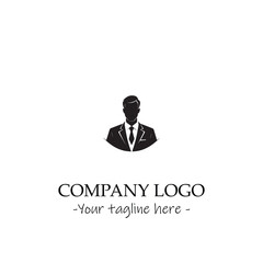 a man silhouette black and white for logo company vector image