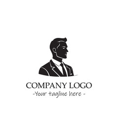 a man silhouette black and white for logo company vector image