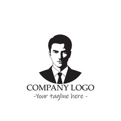 a man silhouette black and white for logo company vector image