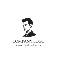 a man silhouette black and white for logo company vector image