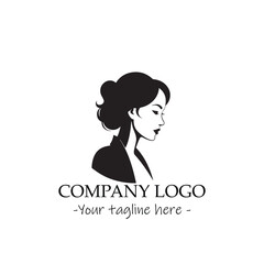 a woman silhouette black and white for logo company vector image