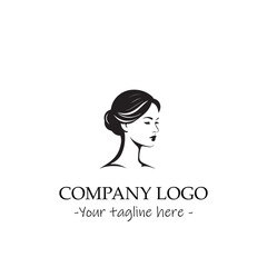 a woman silhouette black and white for logo company vector image