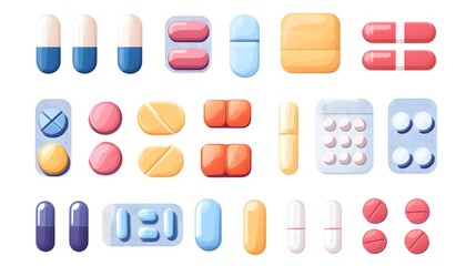 Professional Blister and Medicine for Treatment and Health Care Stock Photo