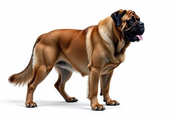 Obraz premium Majestic mastiff, powerful stance, white background, breed, head shot