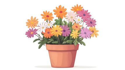 Fototapeta premium Vibrant Marigold Flower Bouquet in a Small Pot for Floral Decoration