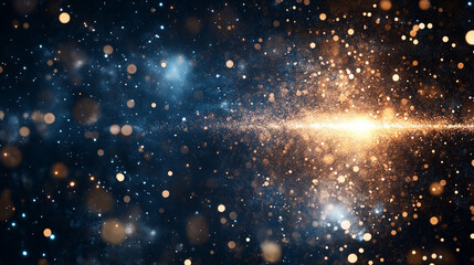 Celestial Fireworks: An artistic depiction of a cosmic event, filled with glowing particles of light, in a vivid display of color, with light and abstract effects.