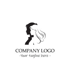a woman silhouette black and white for logo company vector image