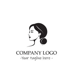 a woman silhouette black and white for logo company vector image