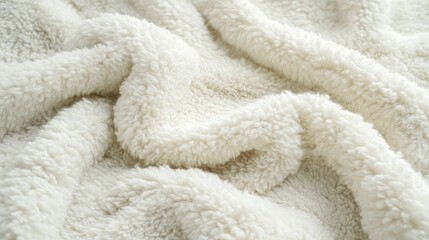 A fluffy, soft anti-allergy blanket on a bed, with clean fabric and ample space around it for branding or copy placement.