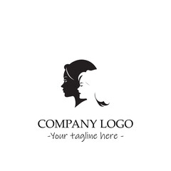 a woman silhouette black and white for logo company vector image