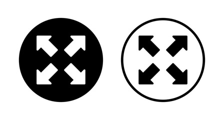 Fullscreen Icon logo design. Expand to full screen sign and symbol. Arrows symbol