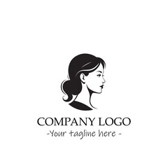 a woman silhouette black and white for logo company vector image