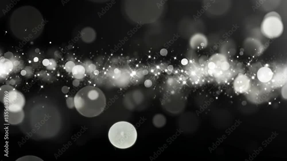 Poster sparkling dust on black: an enchanting display of glittering particles dances across a black expanse