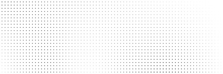 Dotted gradient vector illustration, white and black halftone background, horizontal seamless dotted lines, monochrome dots texture backdrop, retro effect. modern