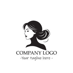 a woman silhouette black and white for logo company vector image