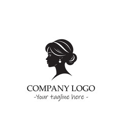 a woman silhouette black and white for logo company vector image