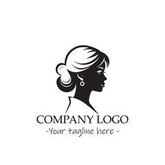 a woman silhouette black and white for logo company vector image