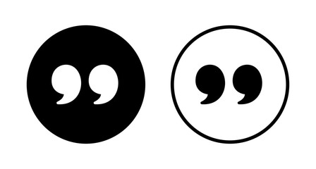 Quote icon logo design. Quotation mark sign and symbol