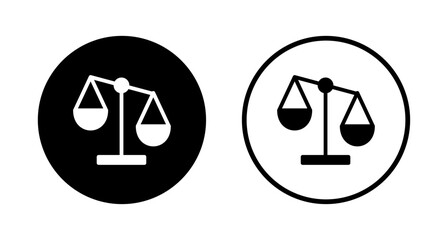 Scales icon logo design. Law scale icon. Justice sign and symbol