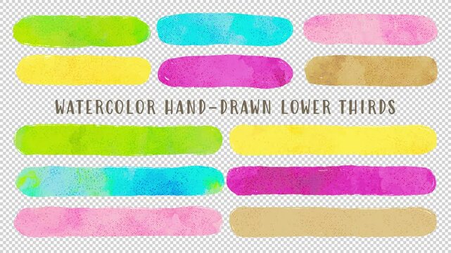 Watercolor hand-drawn lower thirds (pale color)