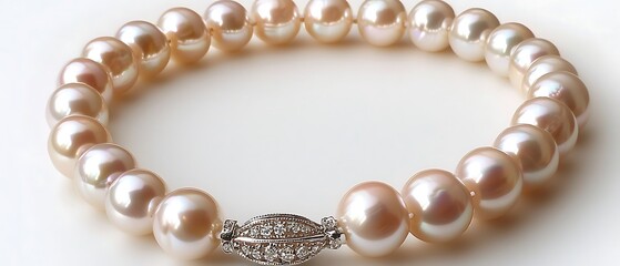 Fototapeta premium A pearl bracelet with a gold clasp