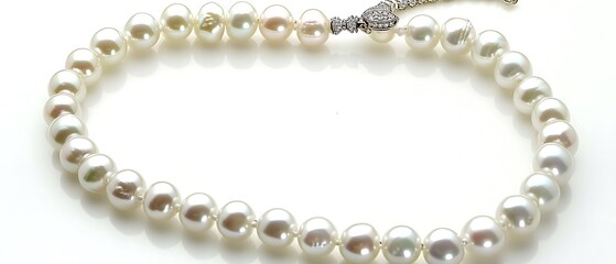 Obraz premium A white necklace with a silver clasp