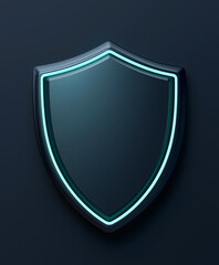 Advanced Data Protection 3D Icon with a Glowing Shield Effect