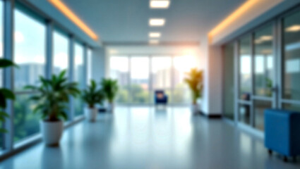 Blurred Image of a Modern Office Hallway