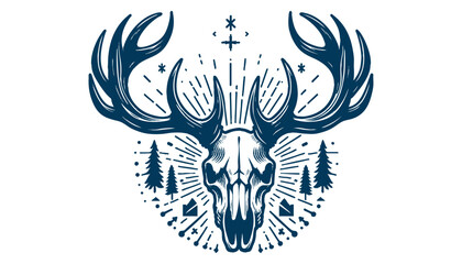 Fototapeta premium elk skull vector