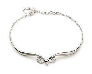 Fototapeta premium A silver chain necklace with a butterfly pendant