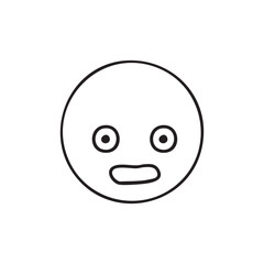シンプルな手描きの驚きの顔文字のモノクロイラスト