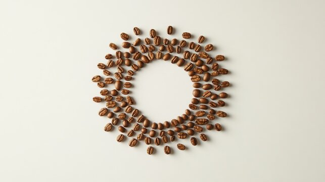 Coffee Beans Circle: Aromatic and Elegant Coffee Bean Arrangement