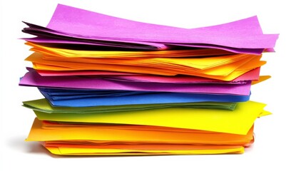 Vibrant Wedding Invitation Stacks on White Background