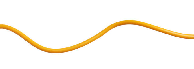 One orange electrical wire isolated on white