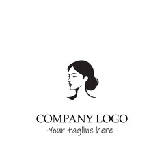 a woman silhouette black and white illustration for logo company vector image