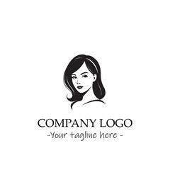 a woman silhouette black and white illustration for logo company vector image