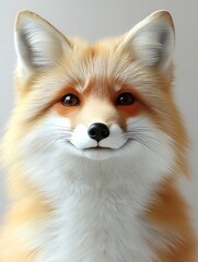 Obraz premium Red Fox Portrait with Soft Fur, and Studio.
