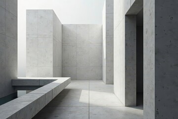 Obraz premium Subtle grayscale repetition of minimalist geometric forms , pattern, background