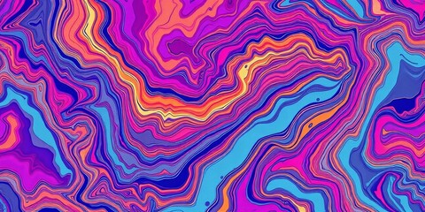 Seamless retro vector pattern of abstract liquid marble ink in watercolor gradient colors, liquid marble, fabric