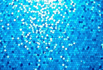 Fototapeta premium Shimmering blue sequin texture, ideal for holiday & party banners, event, holiday background