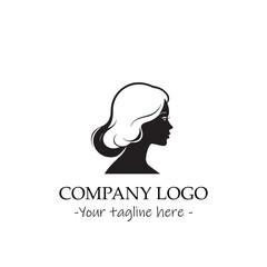 a woman silhouette black and white illustration for logo company vector image