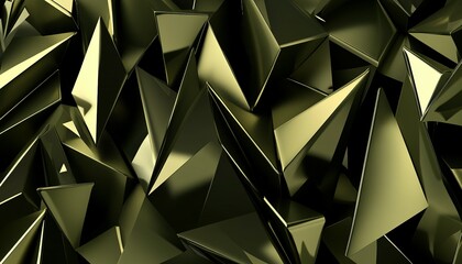 A collection of golden geometric shapes are scattered together