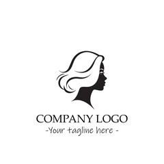 a woman silhouette black and white illustration for logo company vector image