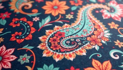 Subtle paisley print in muted shades, soft focus , muted, print, focus