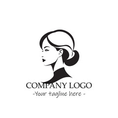 a woman silhouette black and white illustration for logo company vector image