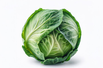 Fototapeta premium Ripe cabbage isolated on a white background.