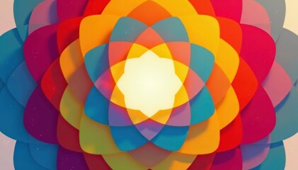 Obraz premium Symmetrical, overlapping circles forming a radial design, abstract, geometric